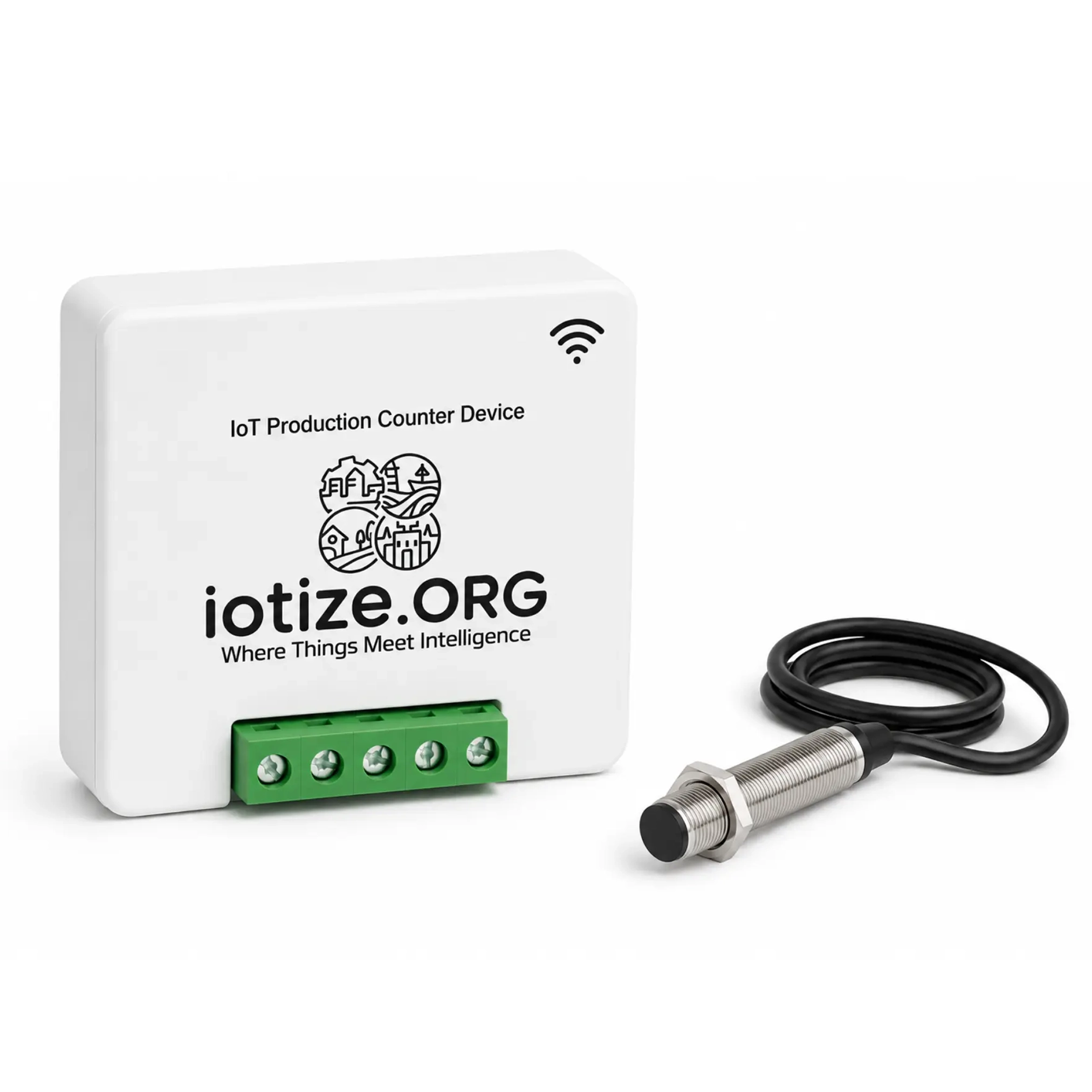 IoTize Affordable IoT Production Counter for runtime, idle time, output, and RPM alerts