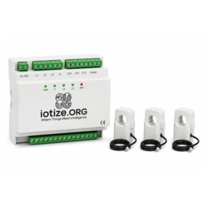 Enterprise IoT three-phase energy monitor with three CT clamps — IoTize.ORG
